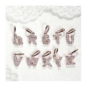ゴールド ダイヤモンド イニシャル ネックレス アルファベット ダイヤ ペンダント 18金 18k ホワイト イエロー ピンク プレゼント 18金 送料無料 ben0132の画像