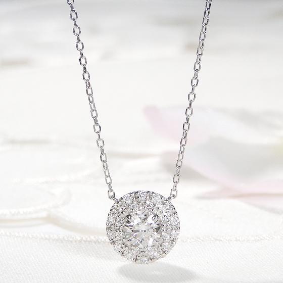 Pt900 0.65ct サークルモチーフ ダイヤモンド ネックレス 送料 Pt900 0.65ct サークルモチーフ ダイヤモンド ネックレス 送料