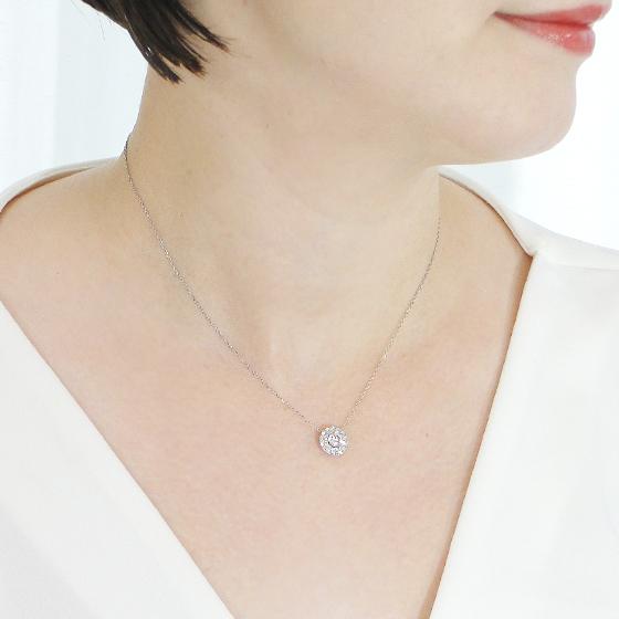 Pt900 0.65ct サークルモチーフ ダイヤモンド ネックレス 送料 Pt900 0.65ct サークルモチーフ ダイヤモンド ネックレス 送料
