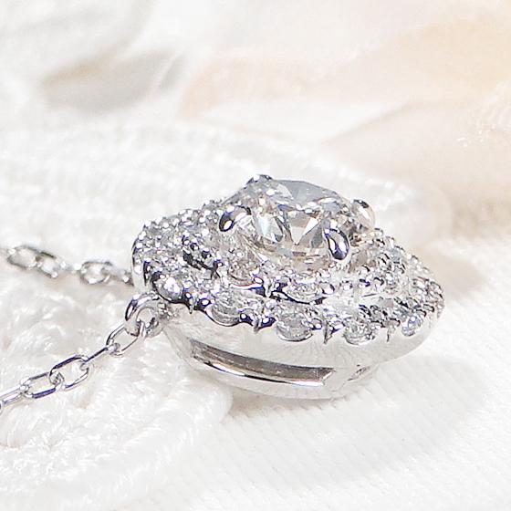 Pt900 0.65ct サークルモチーフ ダイヤモンド ネックレス 送料 Pt900 0.65ct サークルモチーフ ダイヤモンド ネックレス 送料