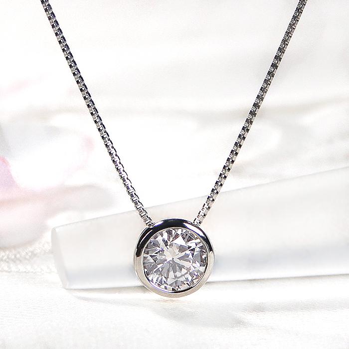 Pt900 0.5ct 一粒 ダイヤモンド ネックレス 送料無料 プラチナ 人気