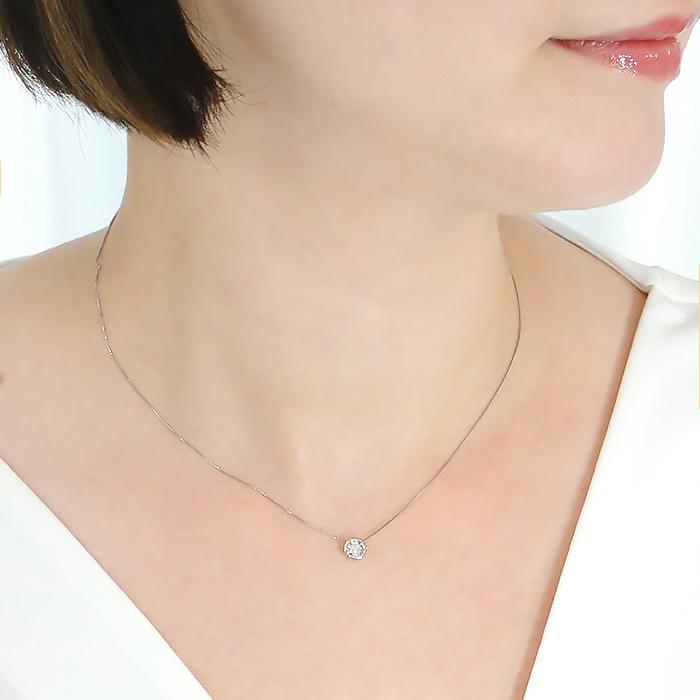Pt900 0.5ct 一粒 ダイヤモンド ネックレス 送料無料 プラチナ 人気