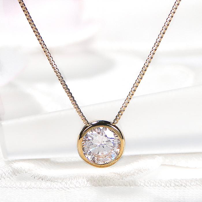 K18 YG WG PG 0.5ct 一粒 ダイヤモンド ネックレス 送料無料 ゴールド