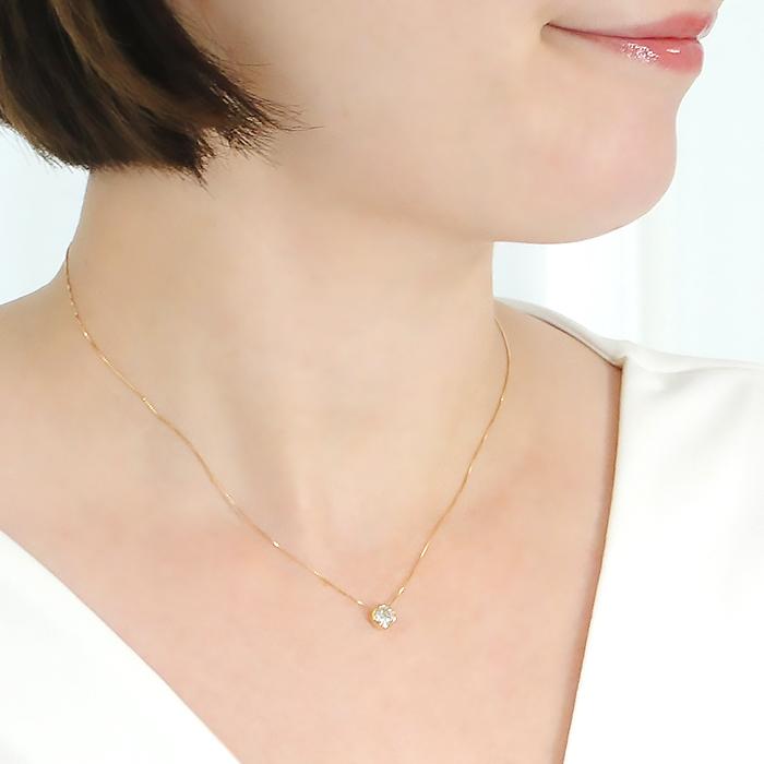 K18 YG WG PG 0.5ct 一粒 ダイヤモンド ネックレス 送料無料 ゴールド