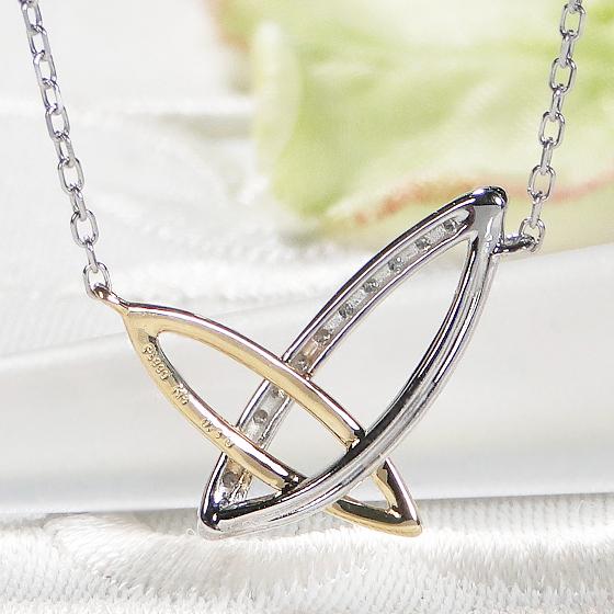 K18YG 三角形ペンダント ネックレス 0.10ct | ヤマダウェブコム