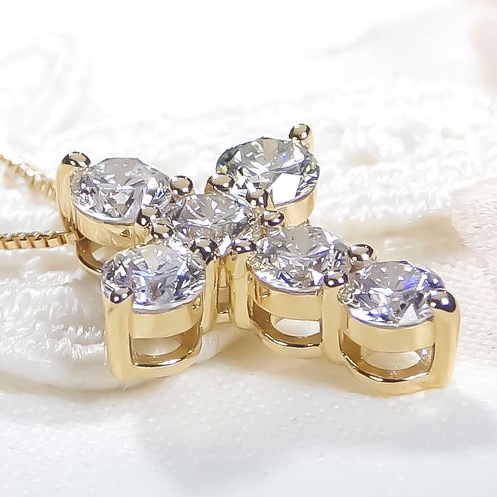 K18 YG PG WG 1.0ct ダイヤモンド ネックレス 送料無料 18金 ゴールド 