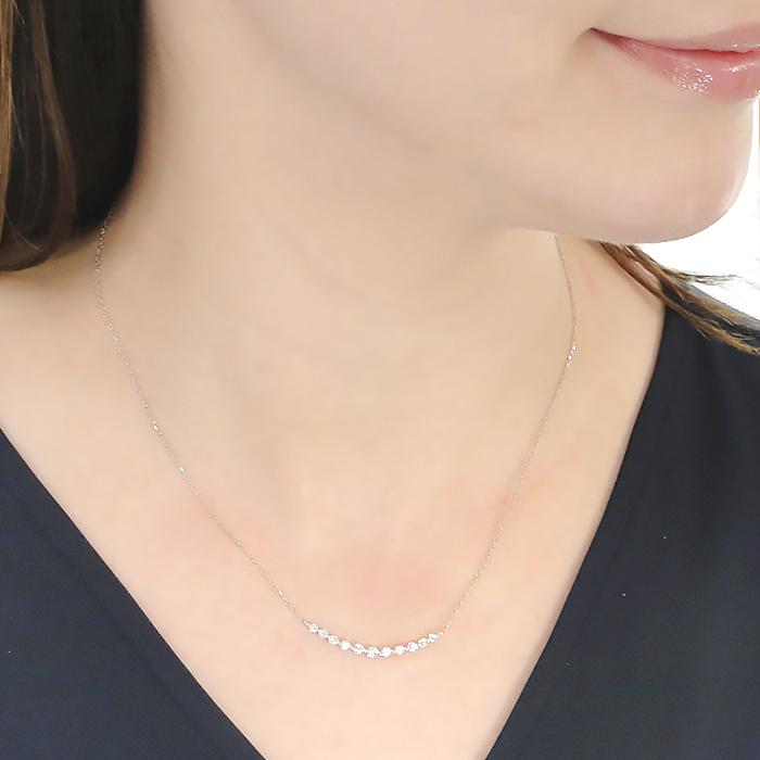 Pt900 0.50ct ライン ダイヤモンド ネックレス 送料無料 人気 ペンダント プラチナ PT ダイヤ ダイア 定番 シンプル 0.5ct グラデーション 送料無料 ben0169の画像