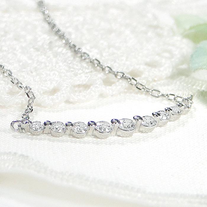 K18 YG WG PG 0.30ct ライン ダイヤモンド ネックレス 送料無料 人気 ライン ペンダント 18金 18k 定番 ホワイト イエロー ピンク 0.3ct グラデーション ben0170の画像