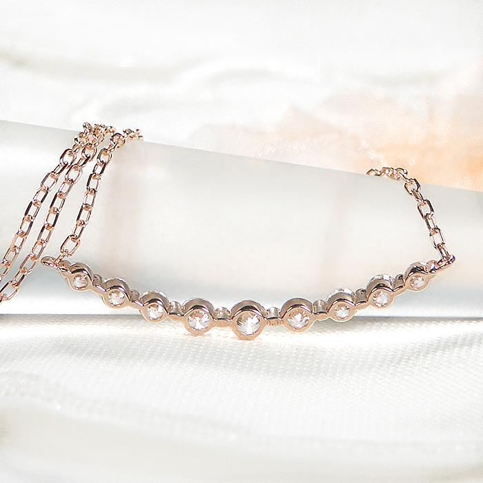 K18 YG WG PG 0.30ct ライン ダイヤモンド ネックレス 送料無料 人気 ライン ペンダント 18金 18k 定番 ホワイト イエロー ピンク 0.3ct グラデーション ben0170の画像