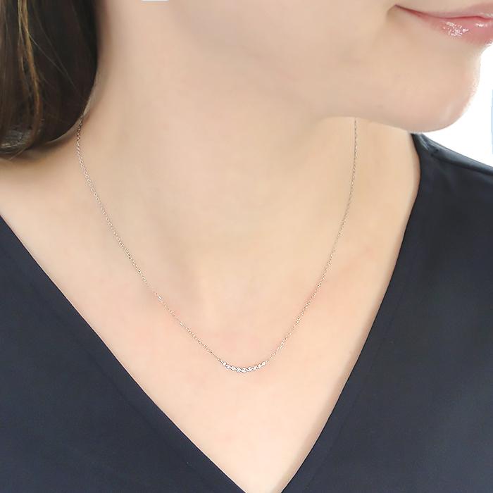 Pt900 0.10ct ライン ダイヤモンド ネックレス 送料無料 プラチナ PT 可愛い 人気 ネックレス ダイヤ ライン ペンダント 0.1カラット グラデーション ben0171の画像