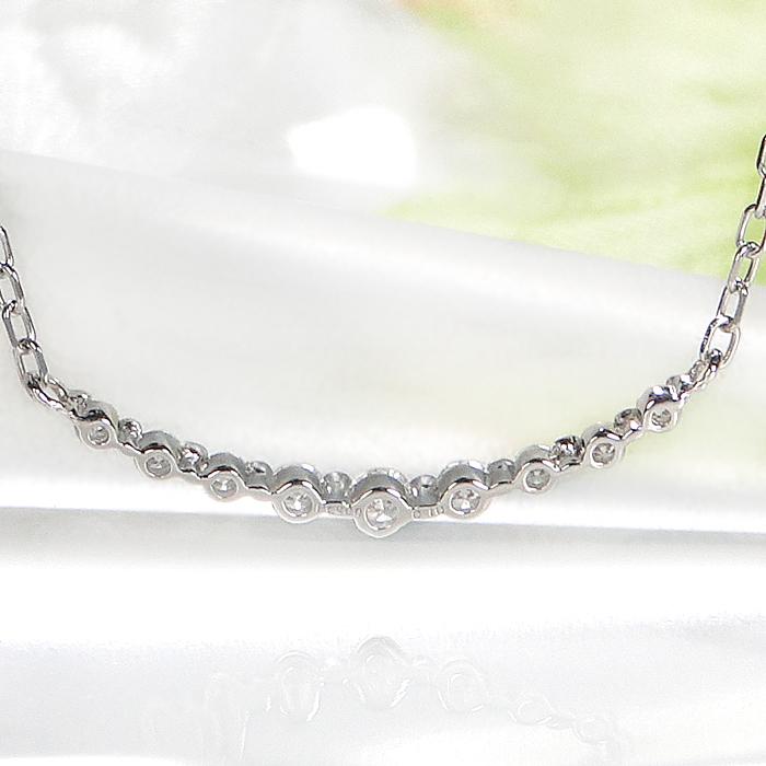 Pt900 0.10ct ライン ダイヤモンド ネックレス 送料無料 プラチナ PT 可愛い 人気 ネックレス ダイヤ ライン ペンダント 0.1カラット グラデーション ben0171の画像