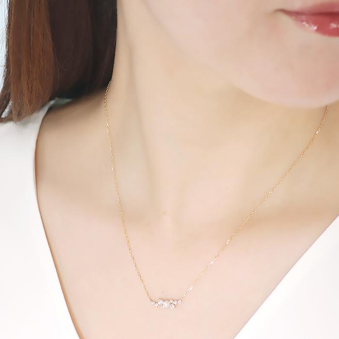 K18 YG PG 0.2ct パール ダイヤモンド ネックレス 送料無料 一粒 真珠 18金 ゴールド ペンダント ダイヤ 真珠 1粒 ダイア 上品 人気 誕生石 4月 6月 ben0189の画像