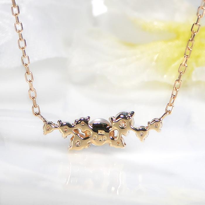 K18 YG PG 0.2ct パール ダイヤモンド ネックレス 送料無料 一粒 真珠 18金 ゴールド ペンダント ダイヤ 真珠 1粒 ダイア 上品 人気 誕生石 4月 6月 ben0189の画像