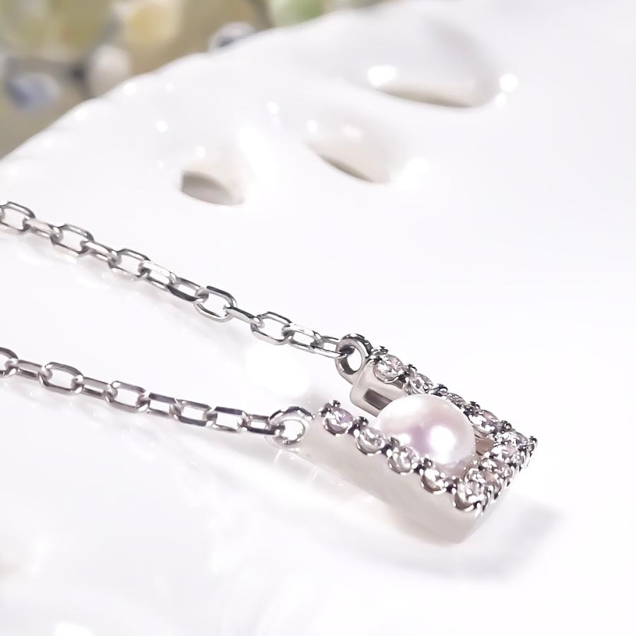 Pt900 0.06ct パール ＆ ダイヤモンド ネックレス PT プラチナ プラチナ900 真珠 ペンダント ダイヤ 送料無料 ダイヤ ダイア 一粒 ben0196の画像