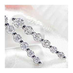 Pt900 0.50ct ダイヤモンド ピアス ライン かわいい 人気 ダイヤ