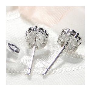 Pt900 0.20ct ダイヤモンド ピアス フラワー かわいい 人気 ダイヤ  