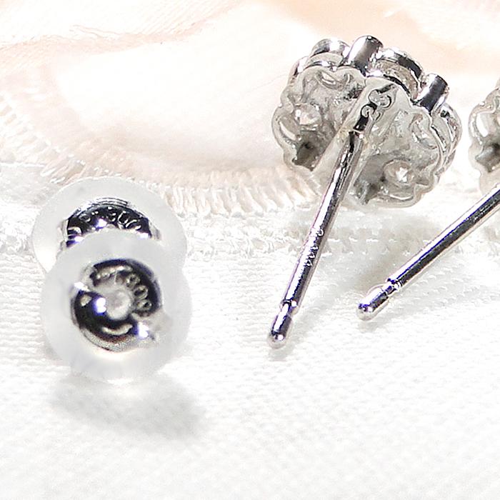 Pt900 0.50ct ダイヤモンド ピアス フラワー かわいい 人気 ダイヤ プラチナ 花 0.5カラット 華奢 ご褒美 贈り物 誕生日 記念 スタッド bep0010の画像