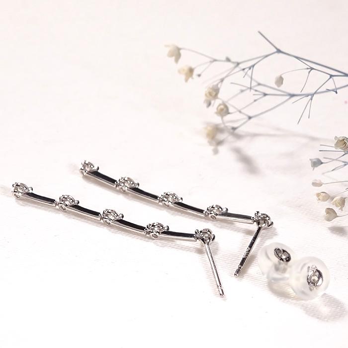 Pt900 0.3ct ダイヤモンド ピアス 送料無料 PT プラチナ プラチナ900 ダイヤモンドピアス ダイヤ ダイア ロング 上品 可愛い 人気 縦 縦ライン 揺れる bep0020の画像