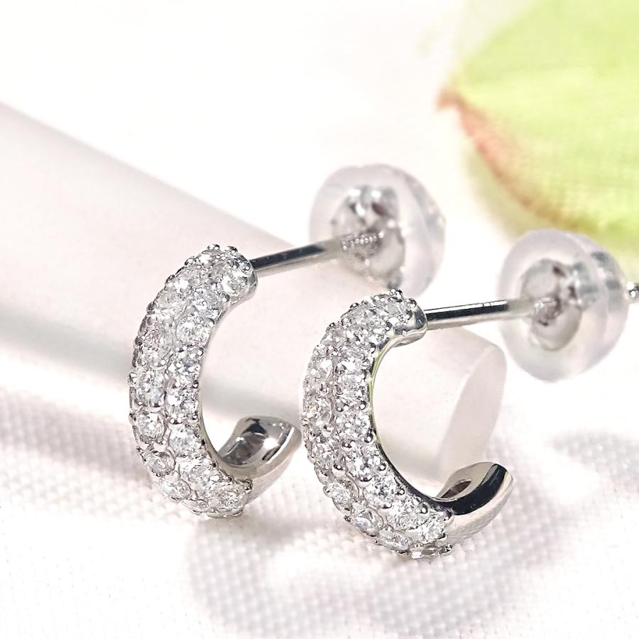 Pt900 0.3ct ダイヤモンド パヴェ ピアス 送料無料 Pt プラチナ プラチナ900 ダイヤ ダイア pave パヴェダイヤ 上品 可愛い 人気 スタッドピアス bep0028の画像