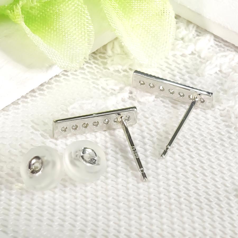 Pt900 0.1ct ミル打ち ダイヤモンド バー ピアス 送料無料 Pt プラチナ プラチナ900 ダイヤ ダイア ライン バーピアス 上品 可愛い 人気 スタッドピアス bep0032の画像