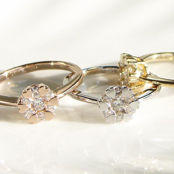 k18WG/PG/YG 【0.25ct】ダイヤ ハート爪リング ゴールド K18 YG WG PG 