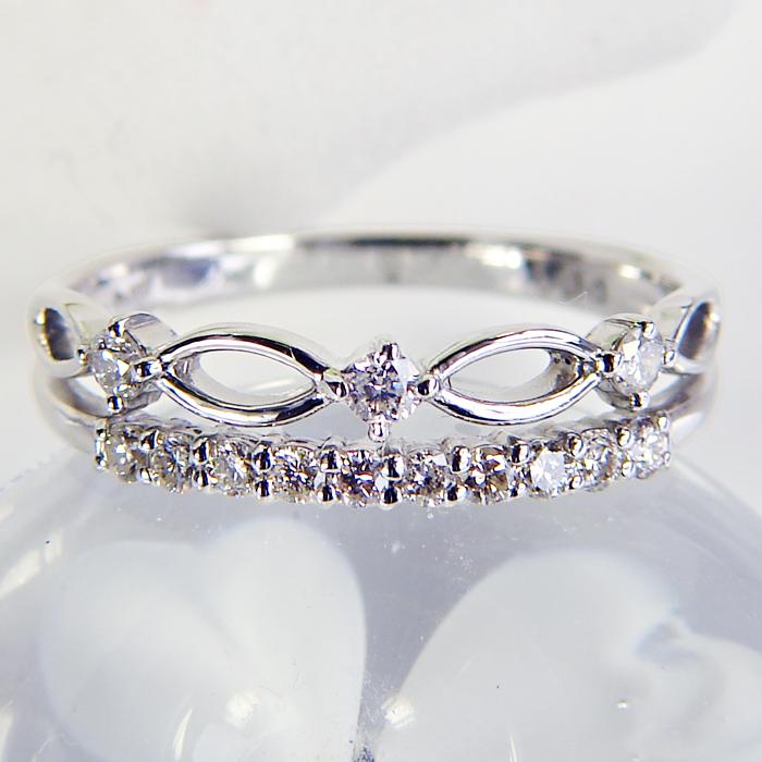 Pt900【0.3ct】ダイヤモンド リングプラチナ 0.3カラット 重ね付け風 ダイヤモンド 送料無料 指輪 ダイヤ 0.3ct プレゼント Pt900 シンプル 上品 重ねづけの画像