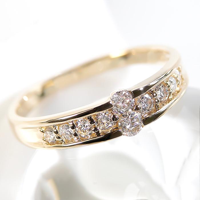 K18 0.3ctファンタジックエタニティ！18金 ゴールド ハーフエタニティ ダイヤモンド 指輪 エタニティ k18 ゴールド 送料無料 ber0083 |  | 01