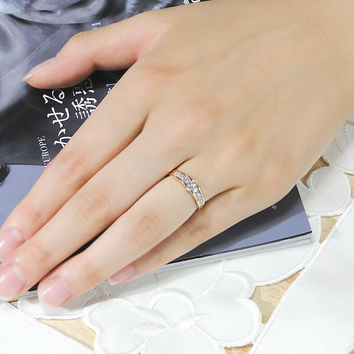 K18 0.3ctファンタジックエタニティ！18金 ゴールド ハーフエタニティ ダイヤモンド 指輪 エタニティ k18 ゴールド 送料無料 ber0083 |  | 02