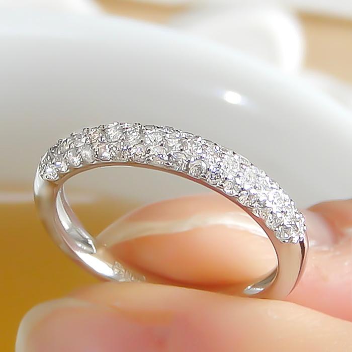 PT900 0.4ct ダイヤモンド パヴェリング 指輪 プラチナ PT pave ダイヤ 0.4カラット 人気 可愛い 華やか お洒落 エタニティ 4月 誕生月 送料無料 ber0101の画像