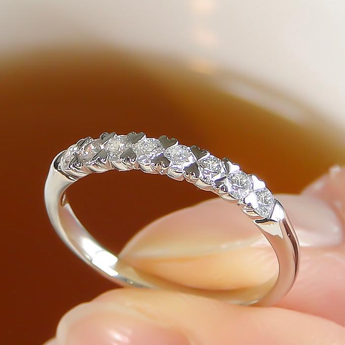 pt900 0.3ct ハート爪 ダイヤモンド エタニティリング プラチナ 人気 ダイヤリング エタニティ 可愛い シンプル プレゼント レディース ジュエリー 指輪 ber0109の画像