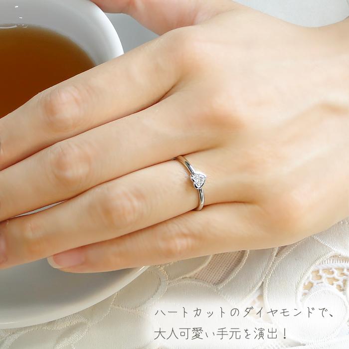 pt900 0.2ctUP ハートカットダイヤモンド リング プラチナ デザイン 送料無料 0.2ctUP ber0122の画像