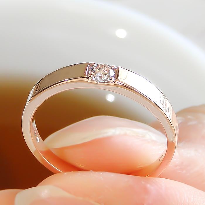 K10PG/YG/WG 【0.1ct】一粒ダイヤモンドリング ゴールド 10金 イエロー