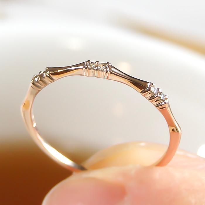 K18WG/PG/YG 0.04ct 重ねづけ用 リング【ピンキーリング対応可能