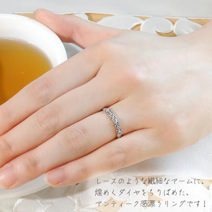 K18WG/PG /YG 【0.15ctUP】アンティーク ダイヤモンド リング K18 18金 ゴールド ゴールドリング ダイヤ ダイア ダイヤリング ber0144の画像