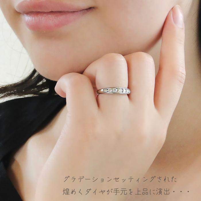 pt900 【0.5ctUP】グラデーション ダイヤモンド エタニティリング レール留め エタニティ プラチナ0.5ctUP プラチナ900  エタニティ 上品 ber0155の画像