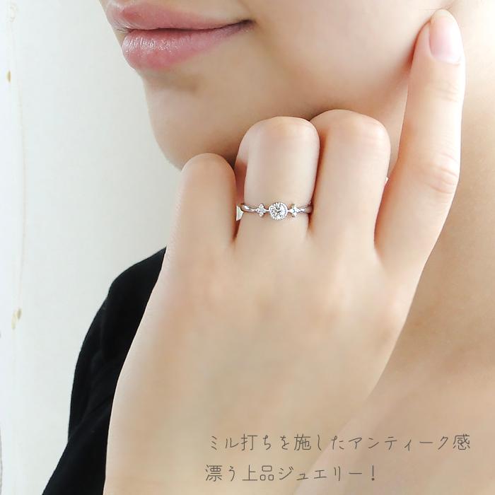 pt900 ダイヤモンド ミル打ちリング ミル打ち プラチナ ダイヤ 可愛い 指輪 一粒石 プラチナ pt900 送料無料 ber0157の画像