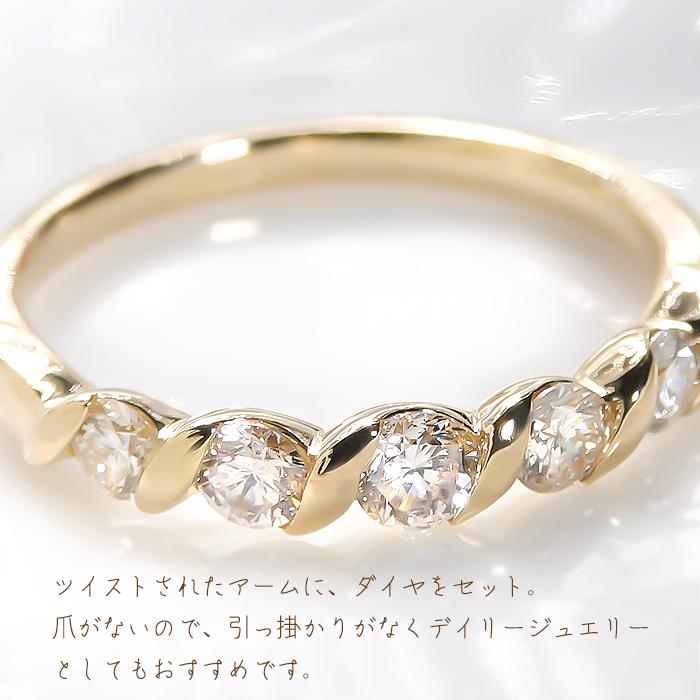 K18 WG/PG /YG 0.5ctUP ツイストダイヤモンド リング 18金 ゴールド ホワイトゴールド ピンクゴールド イエローゴールド 0.5ctUP ber0158の画像