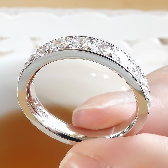 pt900 2.0ct ダイヤモンド エタニティリング 大きめサイズ 大きい
