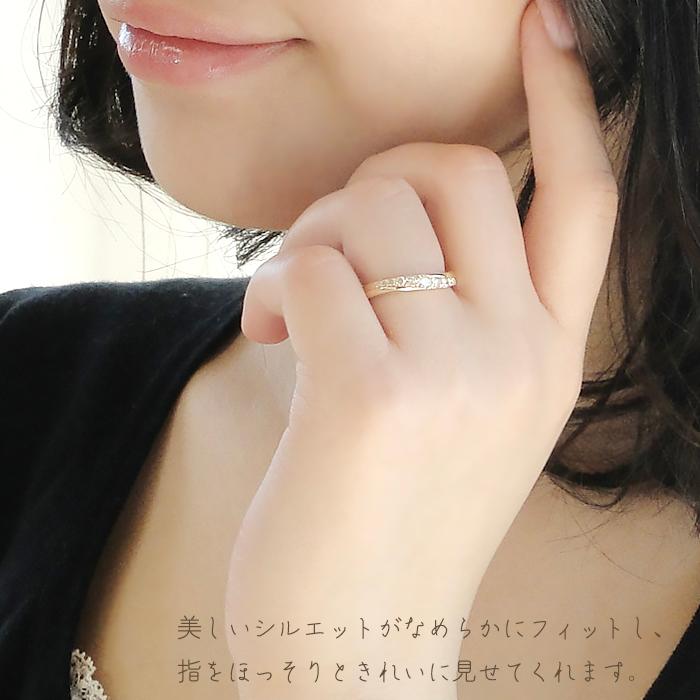 K18YG/PG/WG【0.3ctUP】ダイヤモンド ウェーブリング デザインリング デザイン ber0194の画像