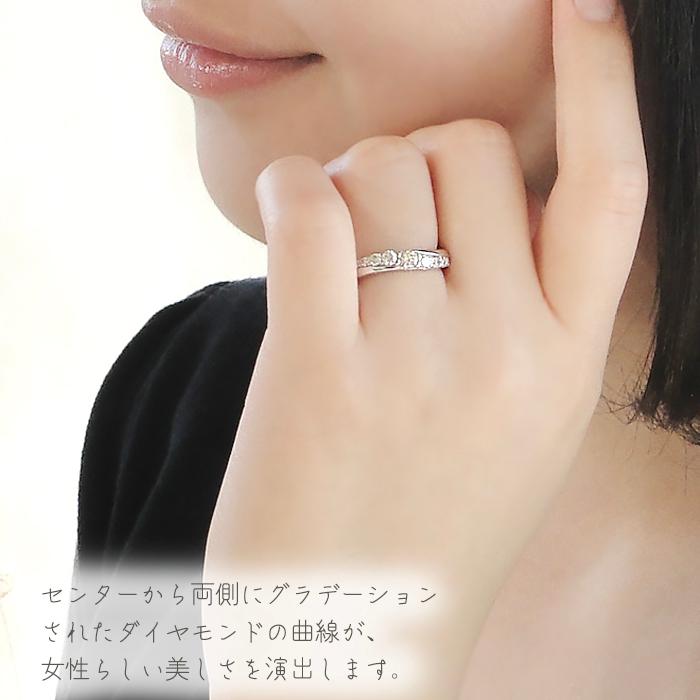 pt900【0.5ctUP】ダイヤモンド ウェーブリング ダイヤ 人気 ジュエリー グラデーション エタニティ eternity  ber0199の画像