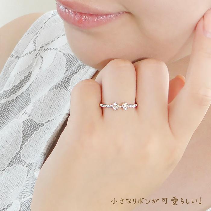 K18YG/PG/WG【0.2ct】りぼんモチーフ ダイヤモンド リング ジュエリー 指輪 リング ダイヤモンド ダイヤ ゴールド リボン リボンモチーフ ber0215の画像