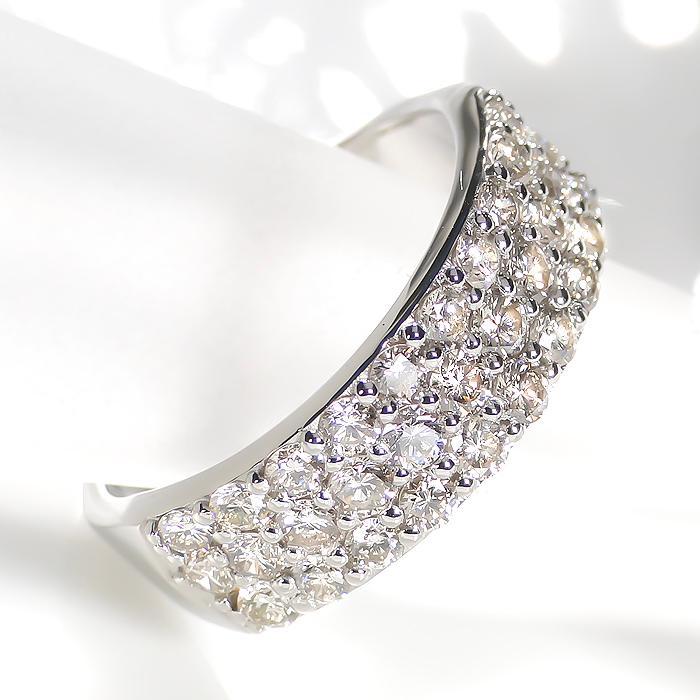 pt900【1.0ct】ダイヤモンド パヴェ リング PT プラチナ900 レディース 