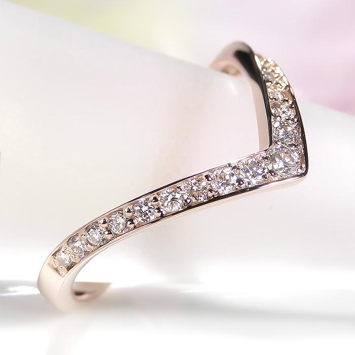 K18YG/PG/WG 0.2ctUP Vライン ダイヤモンド リング K18 18金 イエローゴールド ピンクゴールド ホワイトゴールド ゴールドリング ゴールド ダイヤ V ber0230 |  | 01