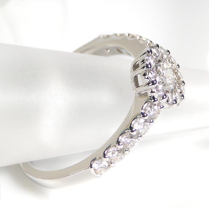 Pt900 0.8ct ダイヤモンド リング 指輪 リング プラチナ ダイヤモンド 花 フラワー 0.3カラット 0.5カラット 取り巻き ダイア pt900 ber0244の画像