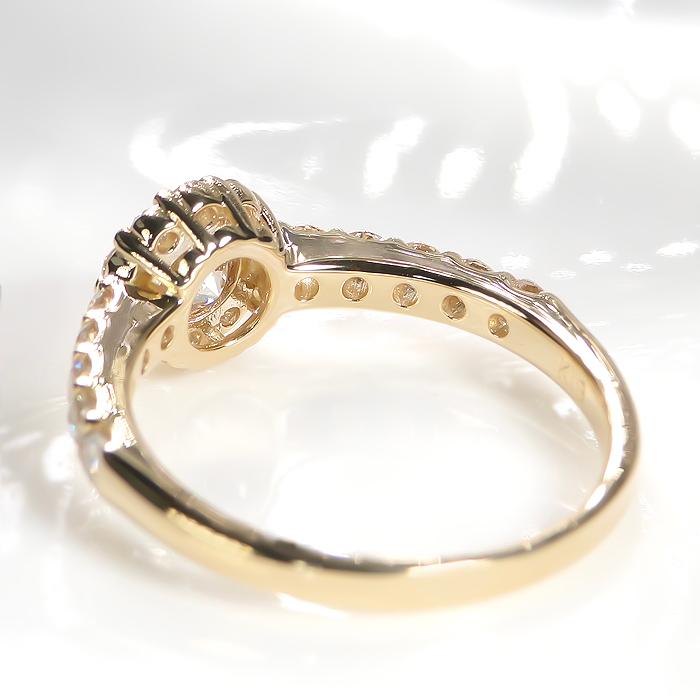 K18YG/WG/PG 【0.8ct】 ダイヤモンド リング 指輪 ファッションリング ゴールド ダイヤモンド 花 フラワー 取り巻き 0.3カラット 0.5カラット ダイア ber0245の画像