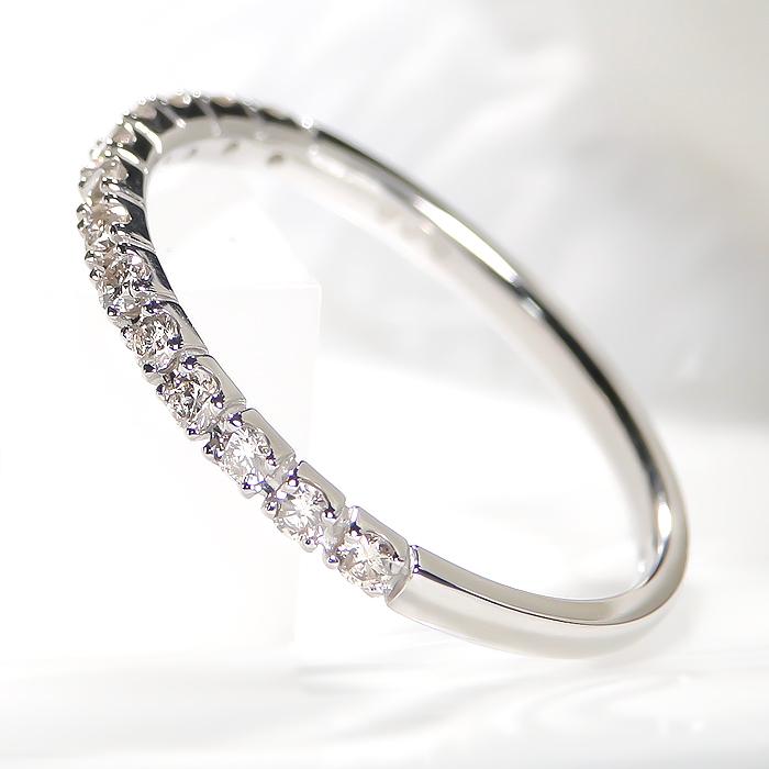 pt900 0.2ct up プラチナ ダイヤモンド ダイヤ 指輪 リング エタニティ ハードプラチナ 細身 重ねづけ ハーフエタ ber0250の画像