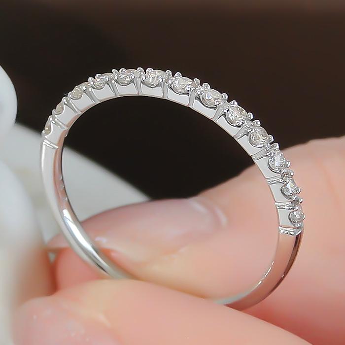pt900 0.2ct up プラチナ ダイヤモンド ダイヤ 指輪 リング エタニティ ハードプラチナ 細身 重ねづけ ハーフエタ ber0250の画像