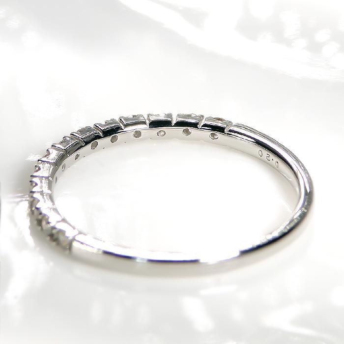 pt900 0.2ct up プラチナ ダイヤモンド ダイヤ 指輪 リング エタニティ ハードプラチナ 細身 重ねづけ ハーフエタ ber0250の画像