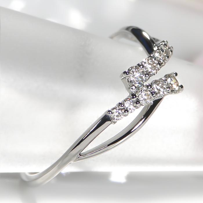 pt900 0.2ct テンダイヤモンド リング プラチナ PT １０周年 結婚記念日 可愛い ダイヤモンド ダイヤ 指輪 リングテンダイヤモンド 10石 10粒 ウェーブ ber0259の画像