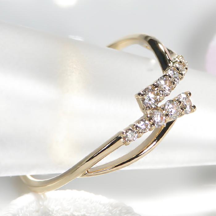K18 YG WG PG 0.2ct ゴールド ダイヤモンド ダイヤ 指輪 リング 0.2ct 10ダイヤ テンダイヤモンド 10石 10粒 可愛い 4月 ber0260の画像
